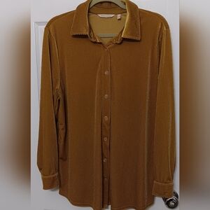 Soft Surroundings Gold Velvet Top